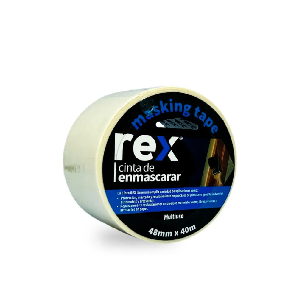 [kit-122] Caja 36 unidades Cinta de enmascarar masking tape 48mm 40mts - Rex