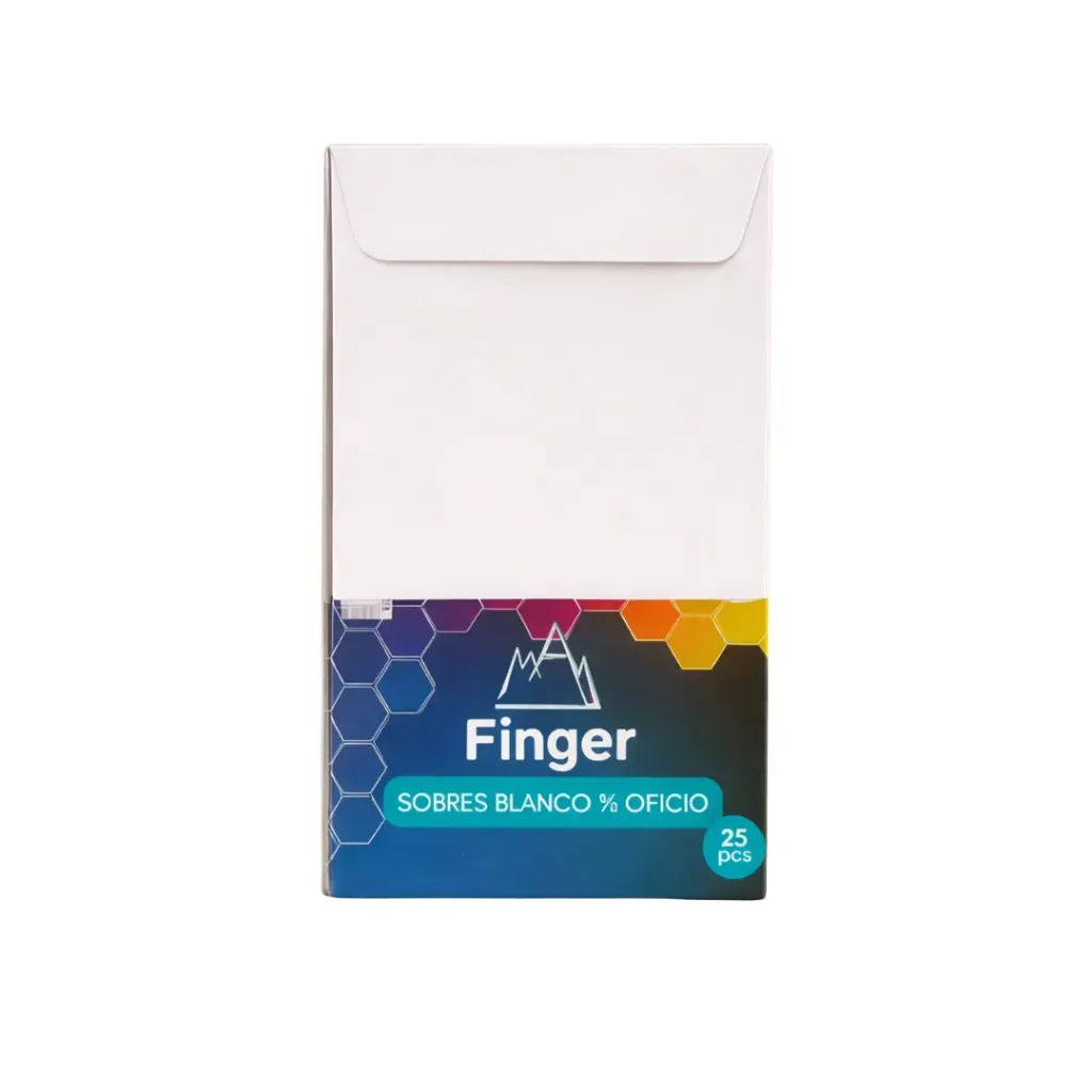 [kit-446] Pack 25 unidades Sobre tamaño 1/2 oficio blanco - Finger / AA3509