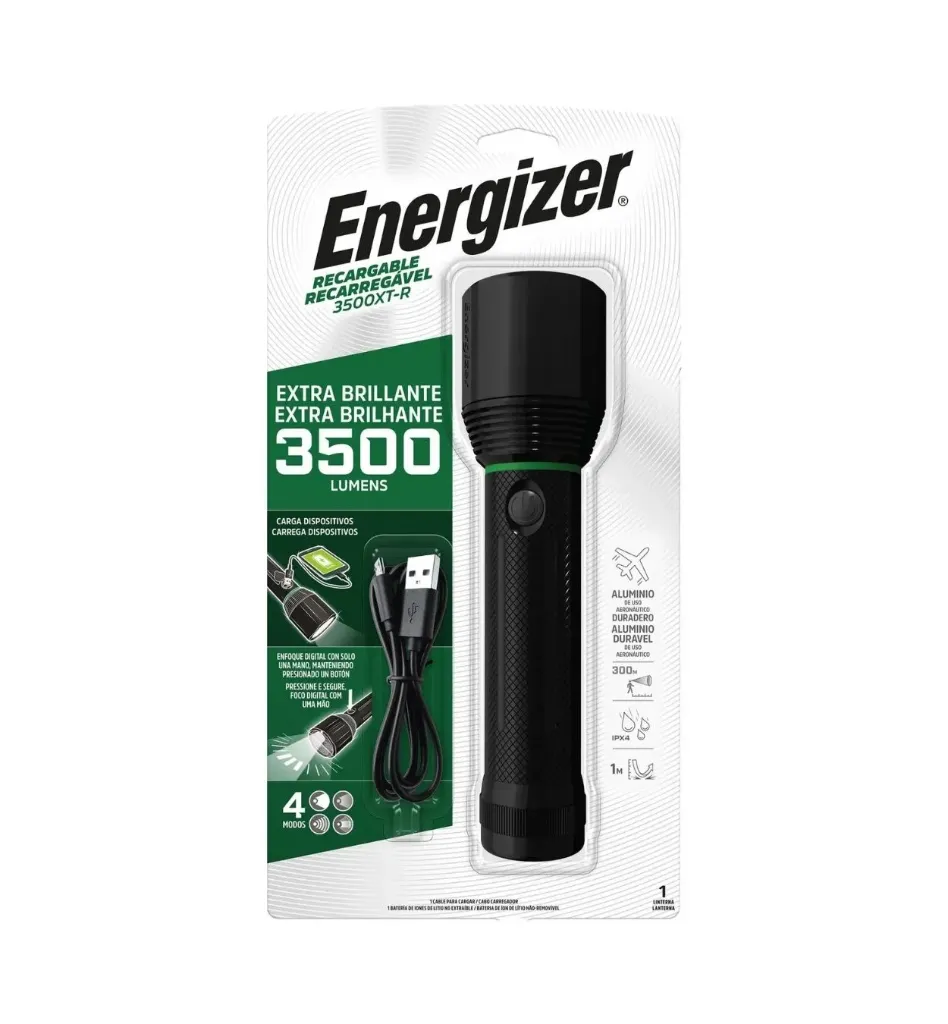Caja 4 unidades linterna recargable 3500XT-R lúmenes - Energizer