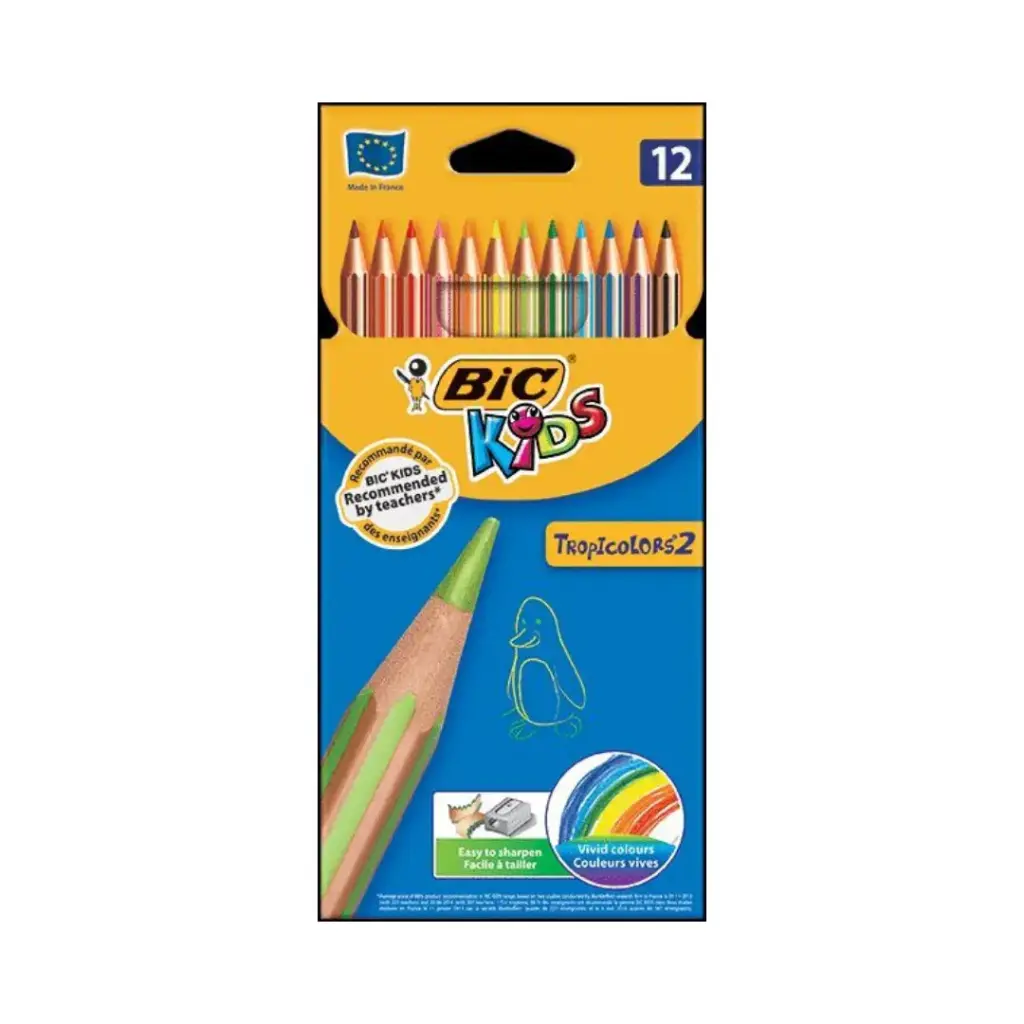 Caja 12 unidades Lápices de color 12 tropicolors2 - Bic