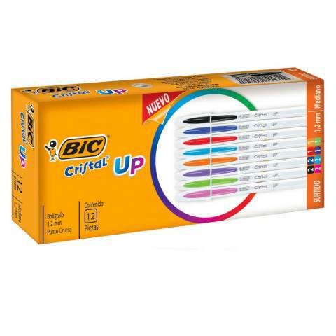 Caja 36 unidades lápiz pasta 12 colores cristal up - Bic