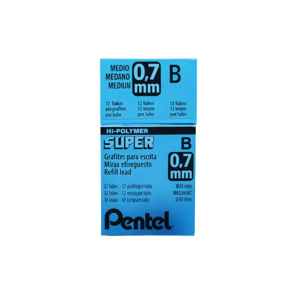 [kit-319-hb] Caja 12 unidades Minas repuesto 0.7mm HB-B-2B - Pentel (hb)