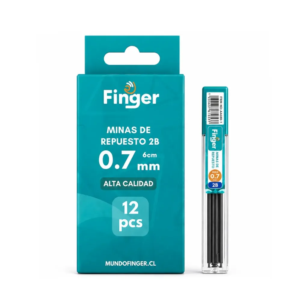 [kit-4988] Caja 12 unidades Minas de repuesto 2B 0,7 - Finger / AA6105