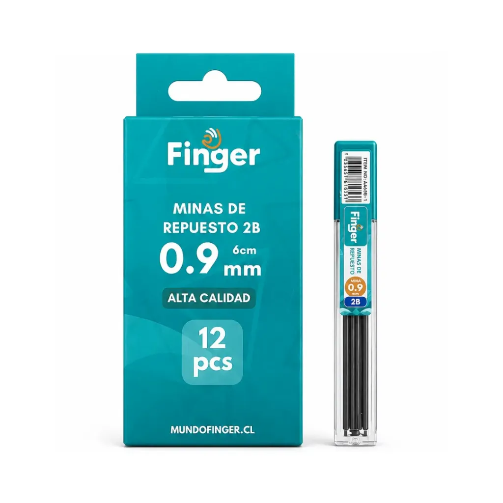 [kit-4989] Caja 12 unidades Minas de repuesto 0,9mm - Finger / AA6105-3