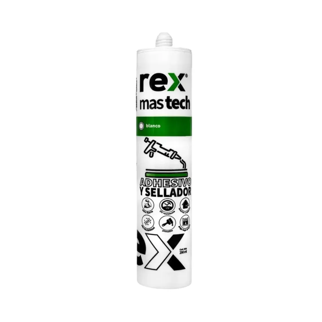 Sellador Adhesivo Mas Tech blanco tubo290cc x 12-Rex 30217