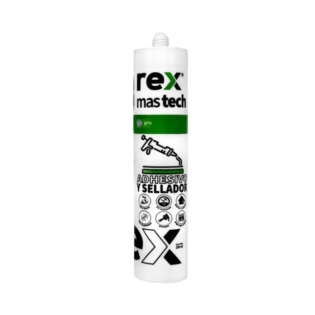 Sellador Adhesivo Mas Tech gris tubo290cc x 12-Rex 30218