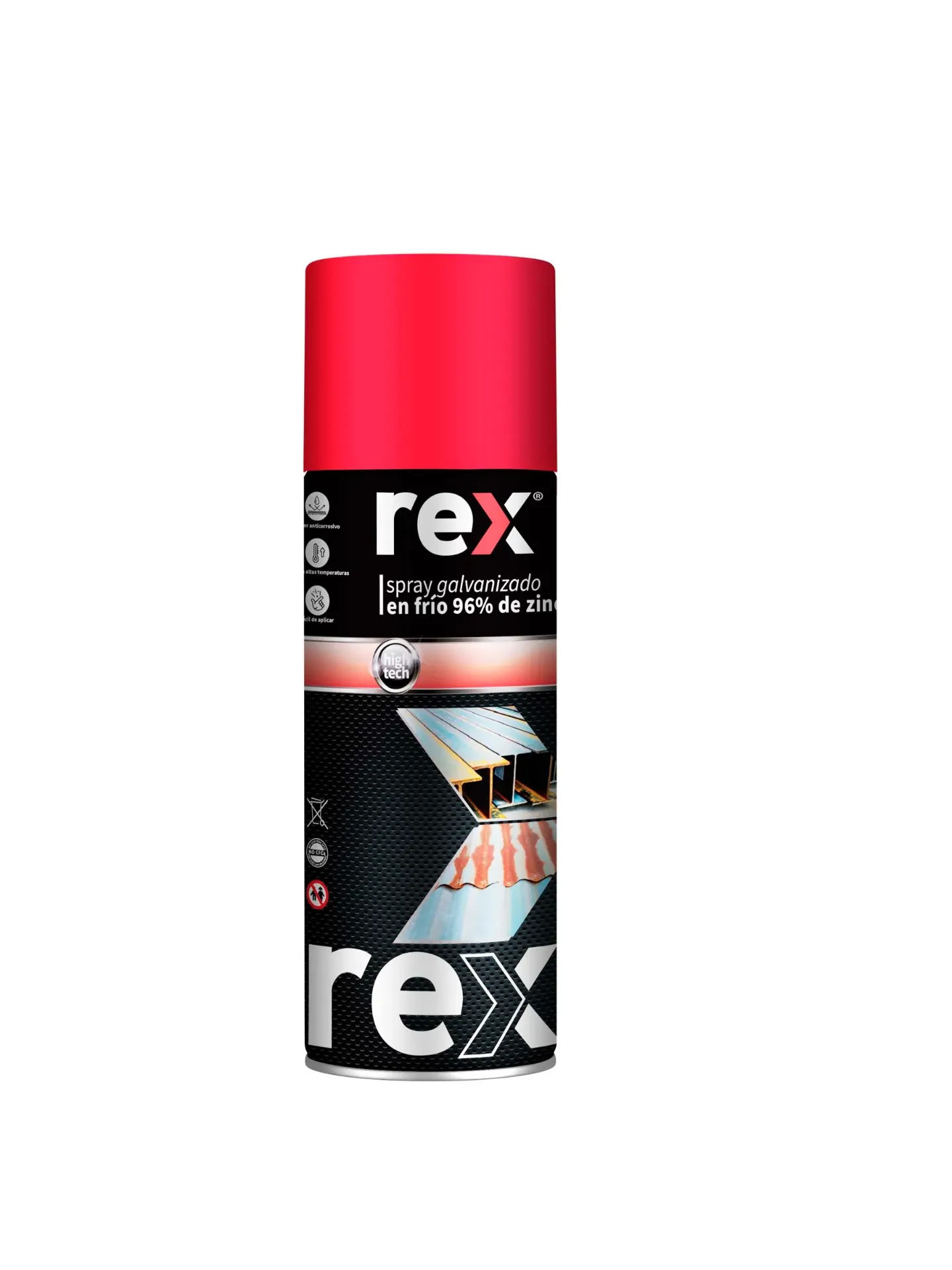 [kit-4729] Caja 6 unidades Pintura galvanizado en frío 96% de zinc 400ml - Rex / 30048