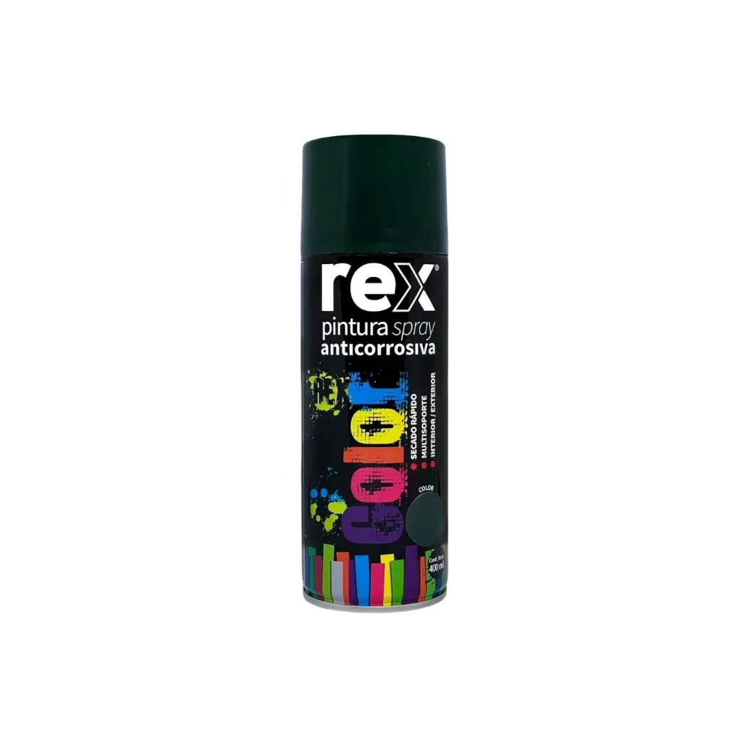 [kit-3909] Caja 6 unidades Pintura spray anticorrosiva verde 400ml - Rex / 60038