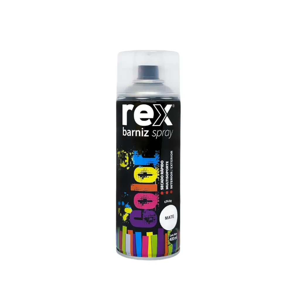 [kit-4444] Caja 6 unidades Pintura spray barniz mate 400ml - Rex / 60046