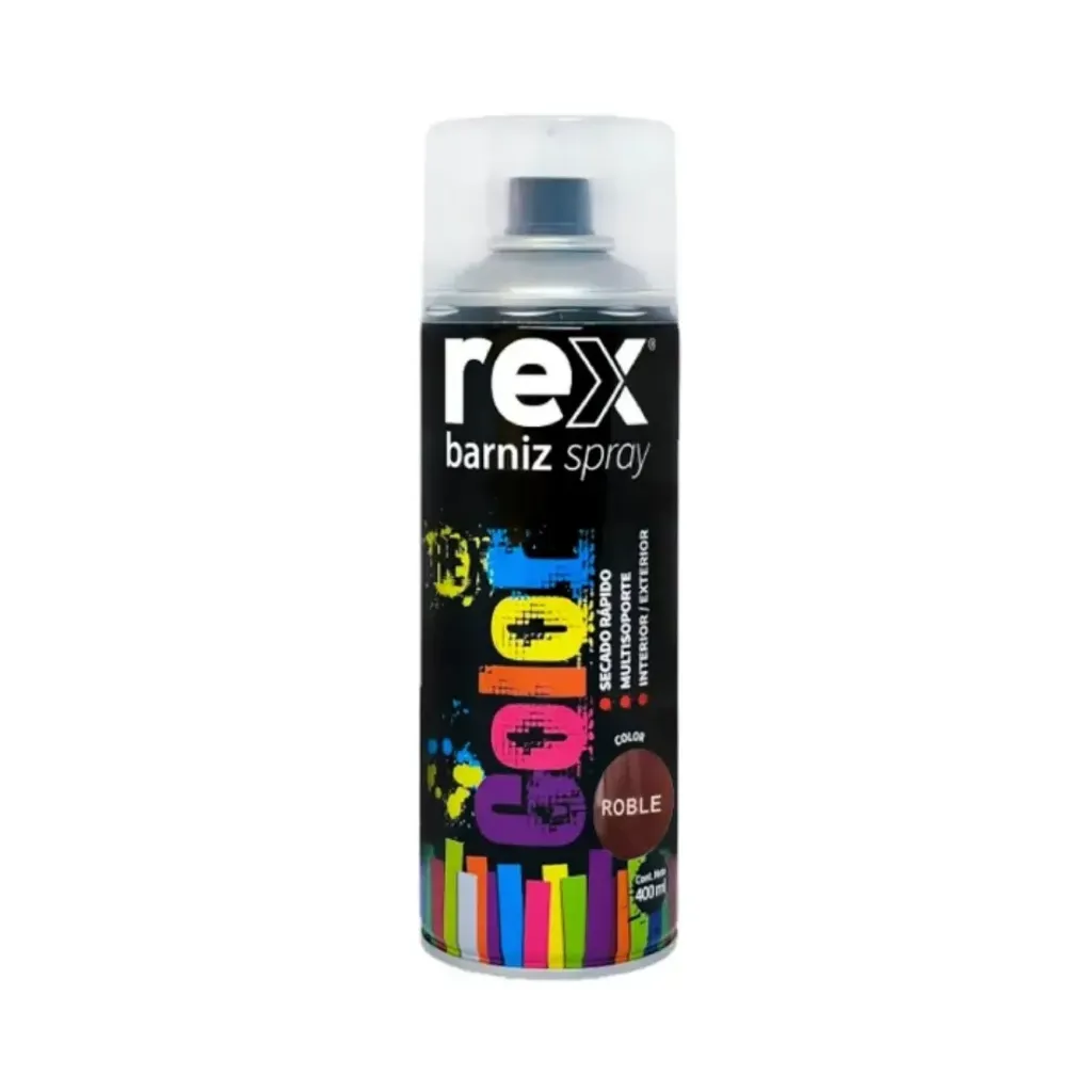 [kit-4632] Caja 6 unidades Pintura spray barniz roble 400ml - Rex / 60047