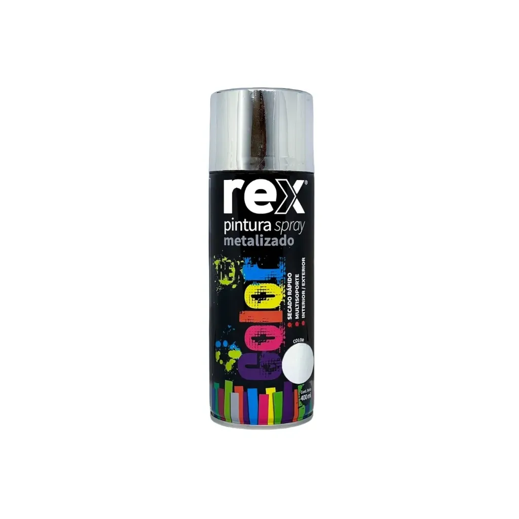 Caja 6 unidades pintura spray cromo metalizado 400ml - Rex / 60023