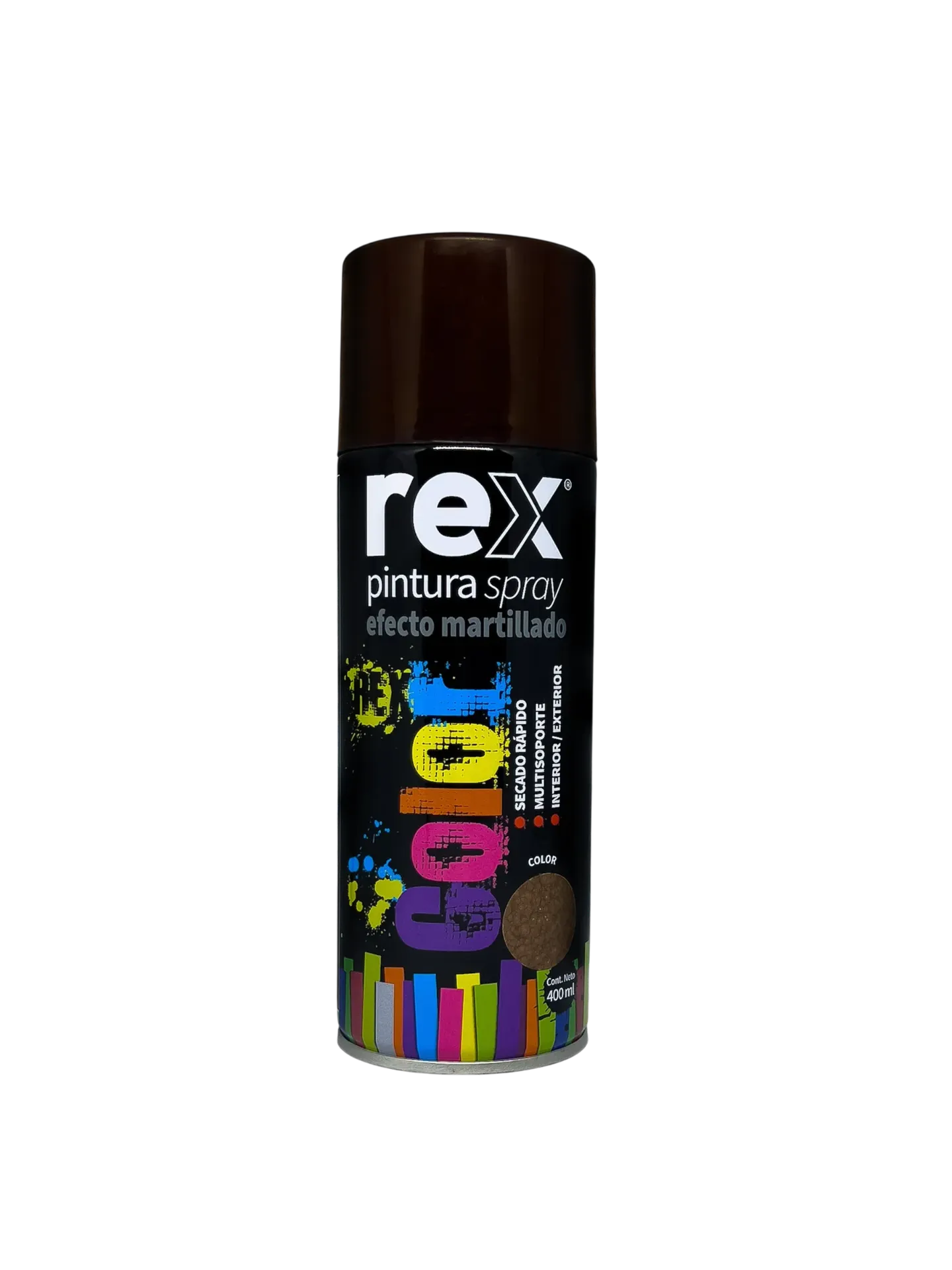 [kit-5101] Caja 6 unidades Pintura spray efecto martillado café 400ml - Rex / 60059