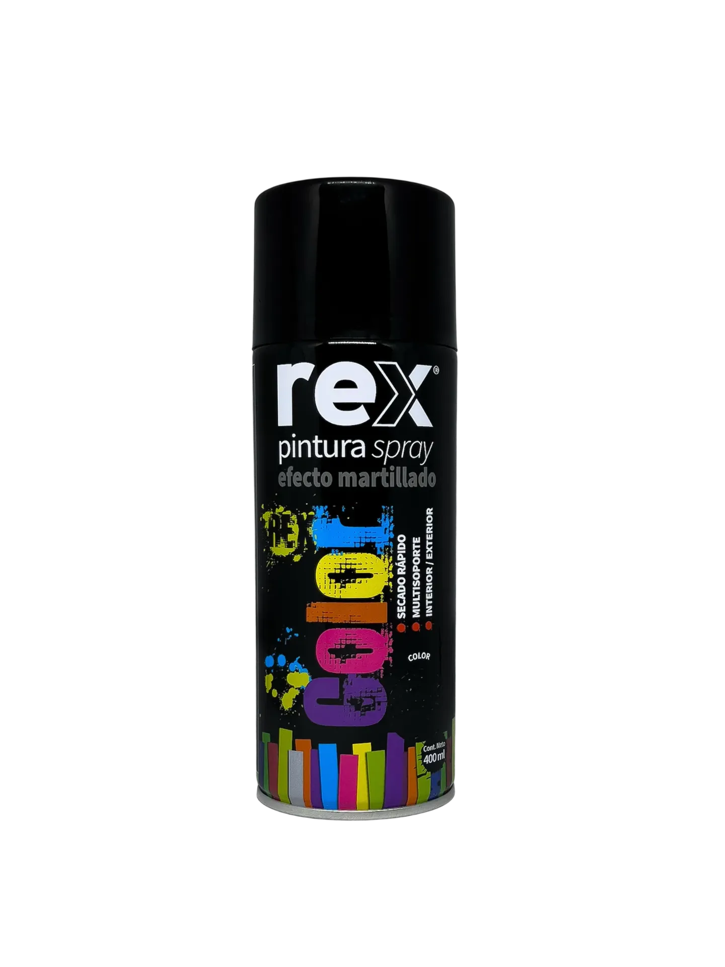 Caja 6 unidades pintura spray efecto martillado negro 400ml - Rex / 60061