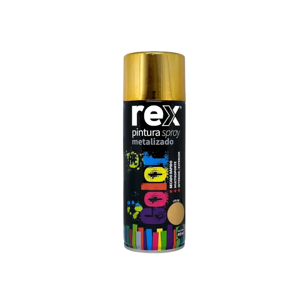 [kit-4745] Caja 6 unidades Pintura spray oro metalizado 400ml - Rex / 60024