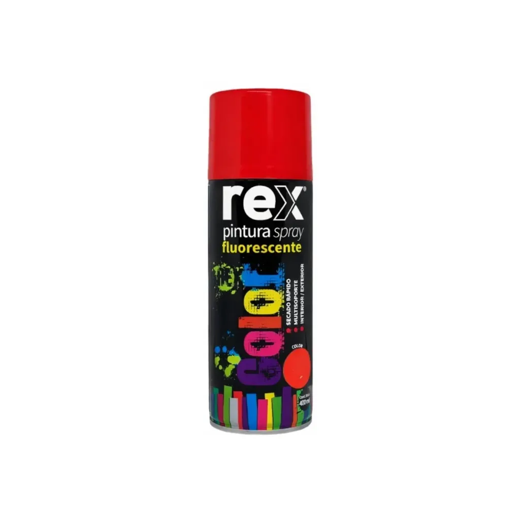 [kit-4769] Caja 6 unidades Pintura spray rojo flúor 400ml - Rex / 60052
