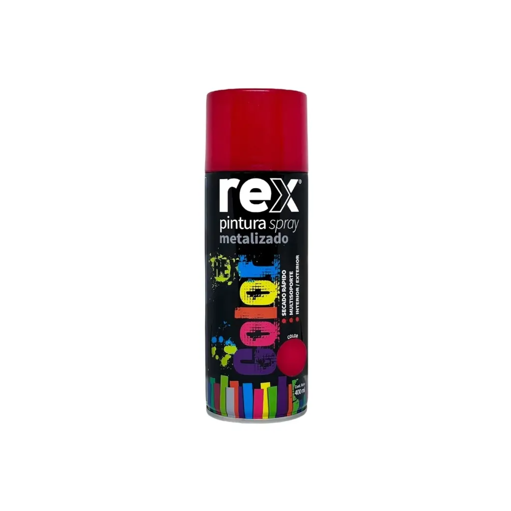 [kit-4416] Caja 6 unidades Pintura spray rojo metalizado 400ml - Rex / 60029