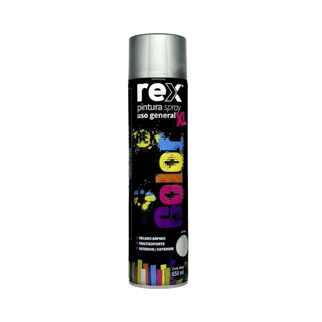 [kit-5023] Caja 12 unidades Pintura spray uso general aluminio 650ml - Rex / 60304