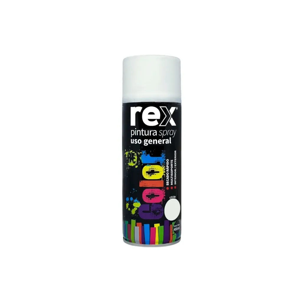 [kit-4292] Caja 6 unidades Pintura spray uso general blanco mate 400ml - Rex  / 60008