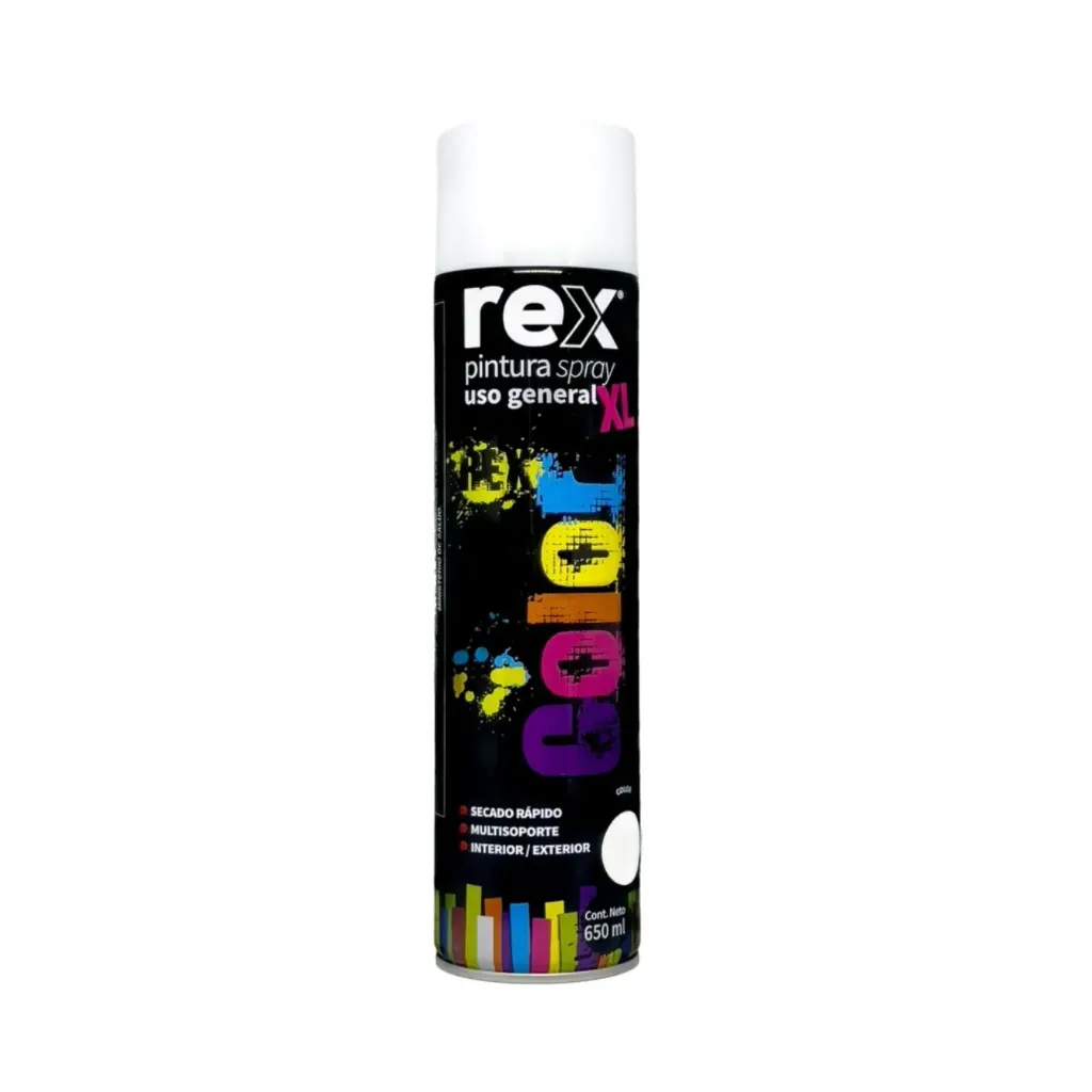 [kit-5022] Caja 12 unidades Pintura spray uso general blanco mate 650ml - Rex / 60303