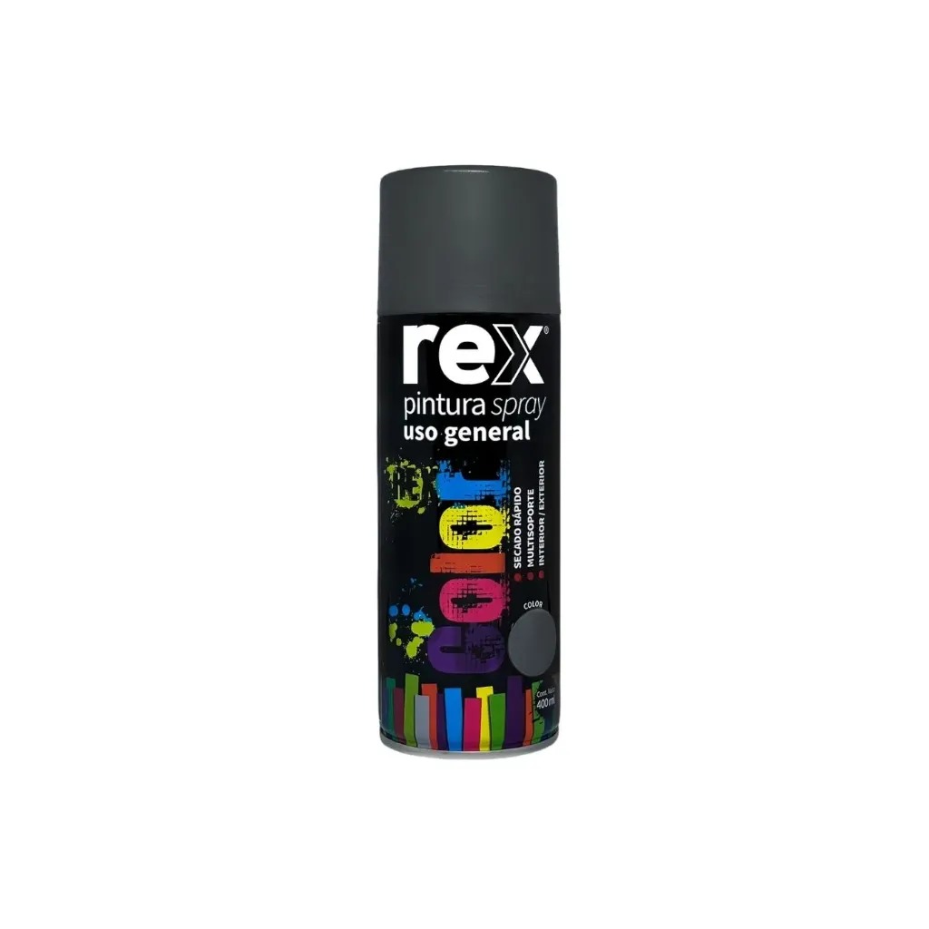 Caja 6 unidades Pintura spray uso general gris máquina 400ml - Rex / 60051