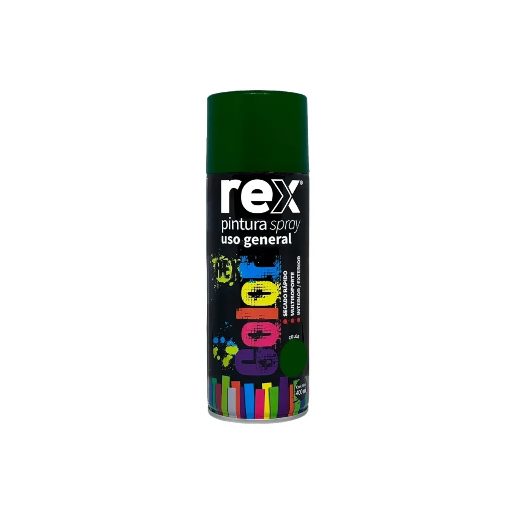 [kit-3828] Caja 6 unidades Pintura spray uso general verde oscuro 400ml - Rex / 60018