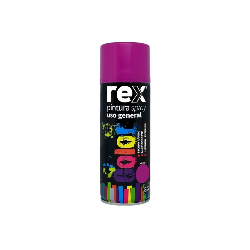 Caja 6 unidades Pintura spray uso general violeta 400ml - Rex / 60223