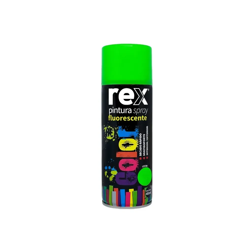 [kit-3802] Caja 6 unidades Pintura spray verde flúor 400ml - Rex / 60033