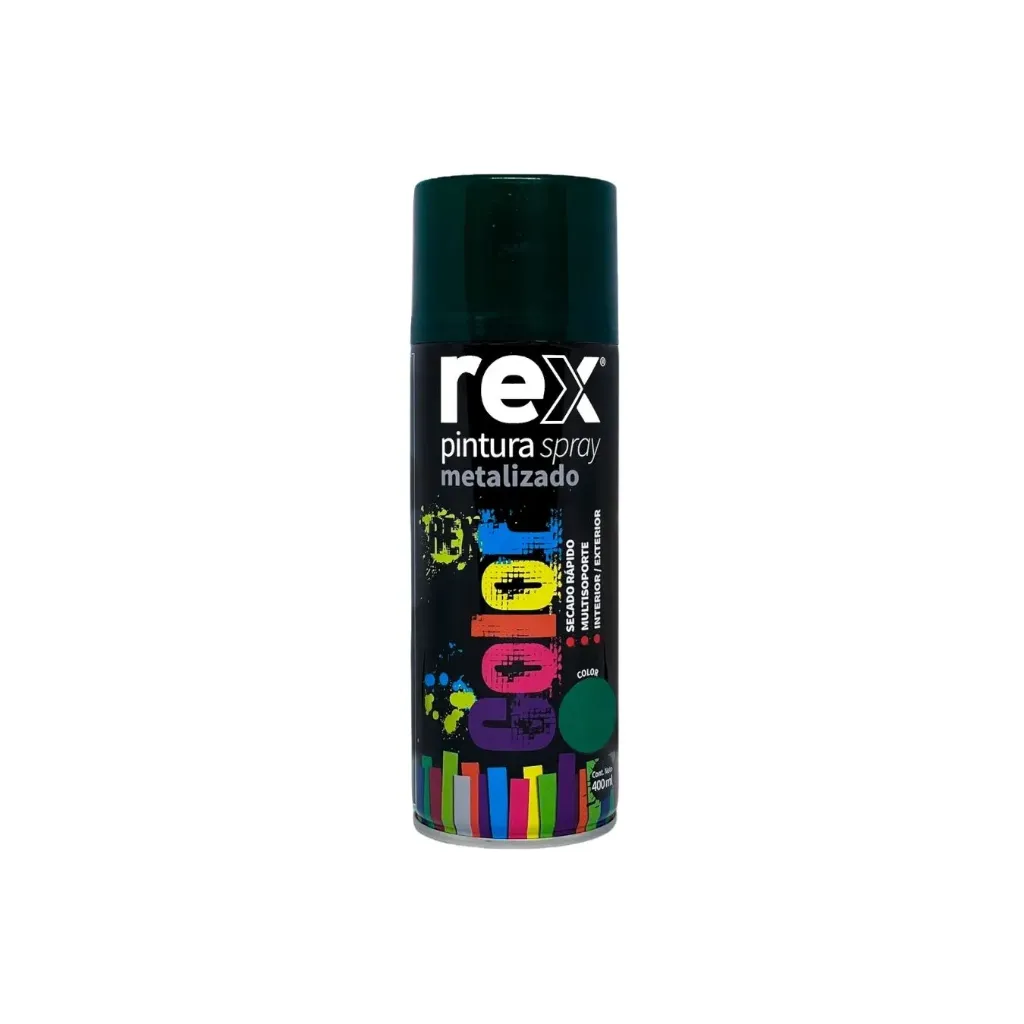 [kit-4364] Caja 6 unidades Pintura spray verde metalizado 400ml - Rex / 60028