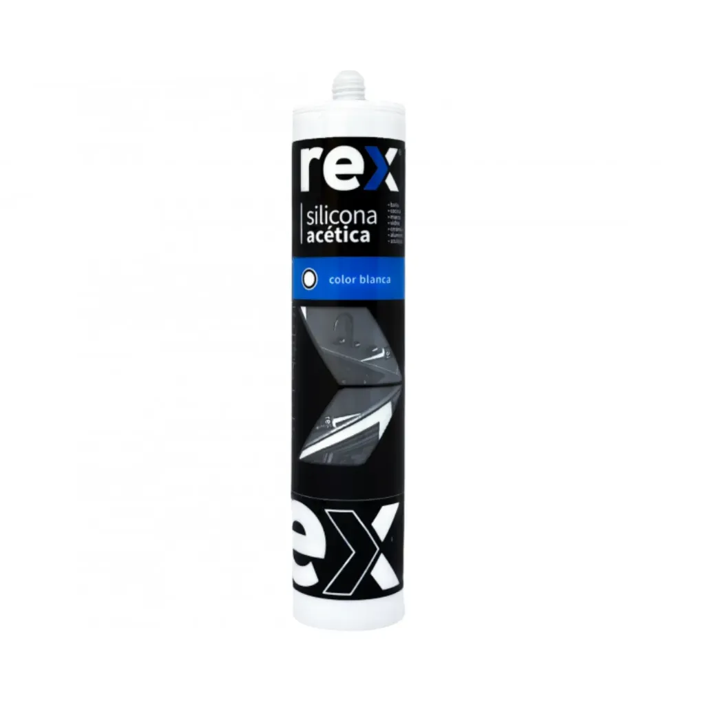 [kit-1910] Caja 12 unidades Silicona acética blanco 300cc - Rex / 30307