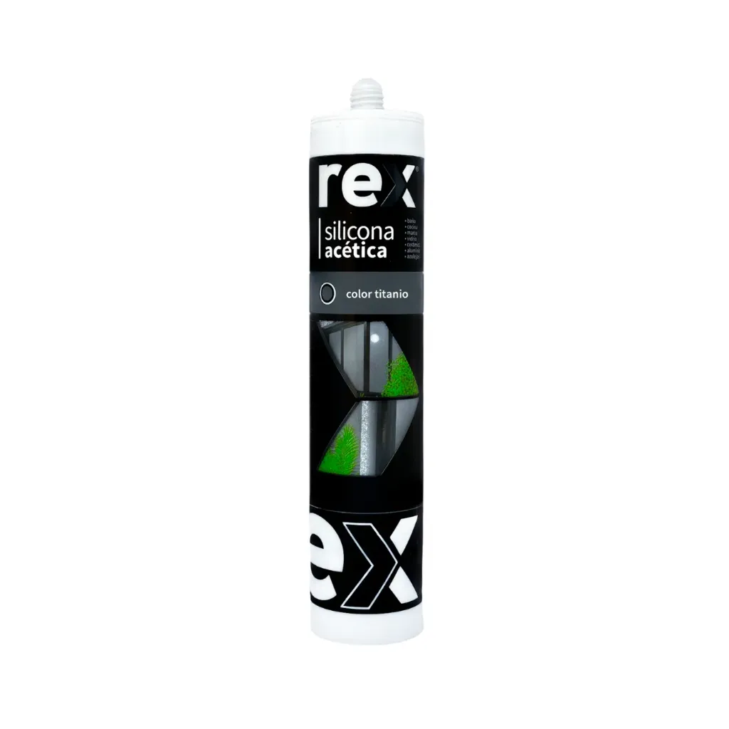 [kit-4368] Caja 12 unidades Silicona acética titanio 300cc - Rex / 30366