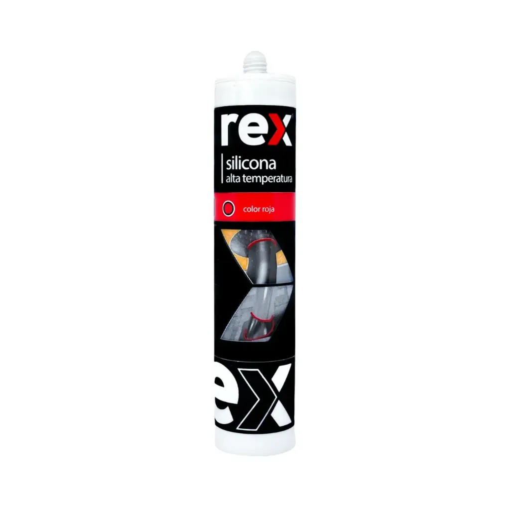 [kit-3407] Caja12 unds Silicona alta temperatura roja 300cc - Rex/30142