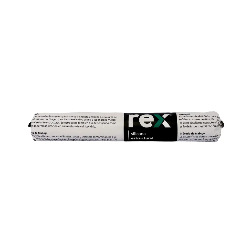 [kit-4626] Caja 12 unidades silicona estructural pate negro 600 cc - Rex / 30425