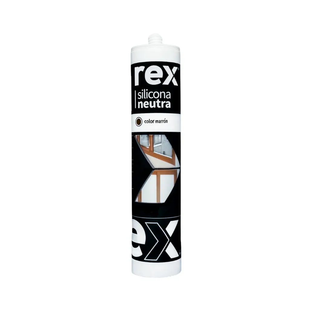 [kit-4630] Caja 12 unidades Silicona neutra marrón 300cc - Rex / 30498