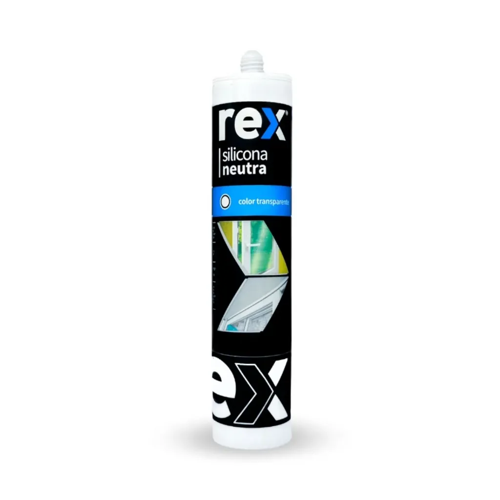 [kit-3804] Caja 12 unidades Silicona neutra transparente 300cc - Rex / 30280
