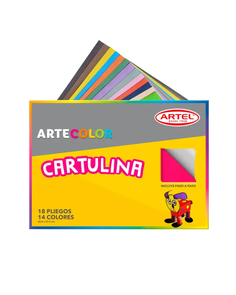 [kit-1048] Caja 15 unidades Cartulina 18 hojas 14 colores - Artel