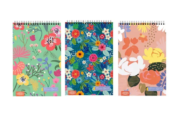 [kit-4809-flores] Pack 6 unidades Block ofic croquera 80 hojas diseño - Artel (flores)