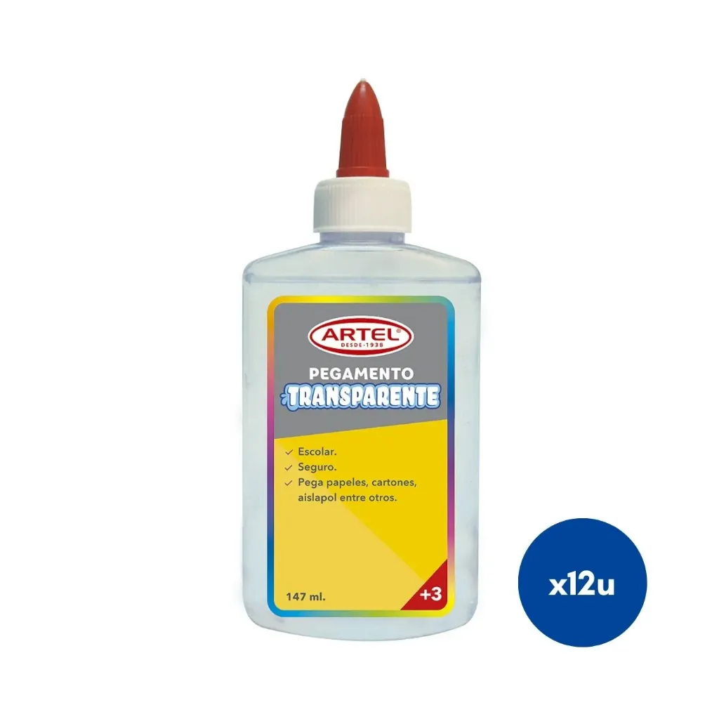 [kit-36] Caja 12 unidades Adhesivo transparente 147ml - Artel