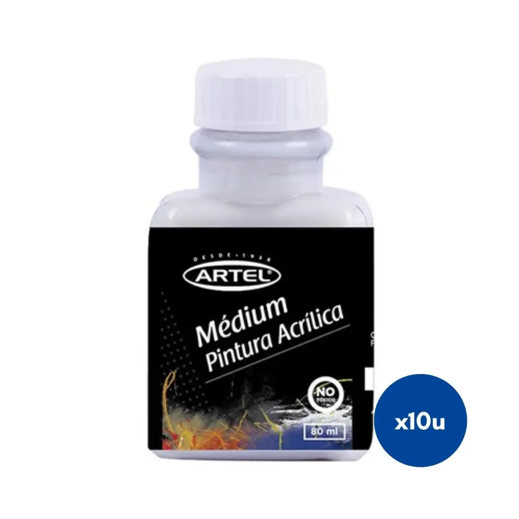 [kit-4489] Caja 10 unidades Medium para pintura acrílica 80 ml - Artel