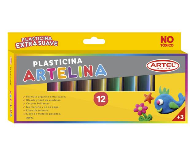 Caja 10 unidades Plasticina triangular 12 colores - Artel