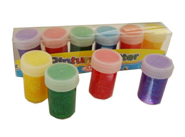 Caja 24 unidades Témpera frascos glitter/color 15ml x6