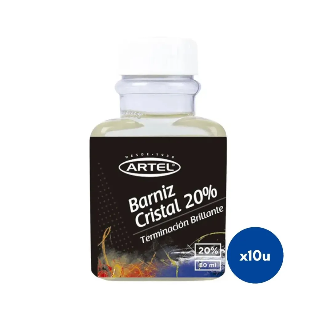 [kit-2232] Caja 10 unidades Barniz cristal 20% 80ml - Artel