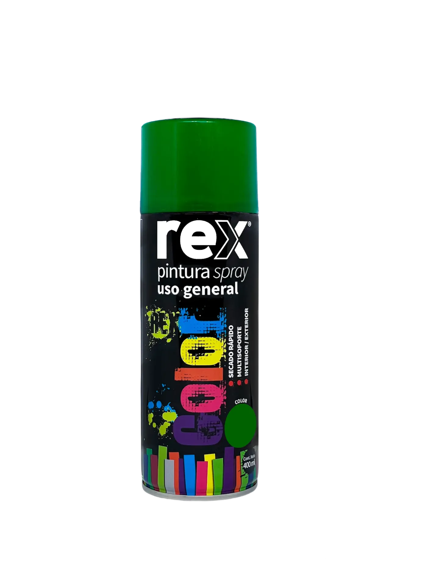 Caja 6 unidades Pintura spray uso general verde 400ml - Rex / 60017