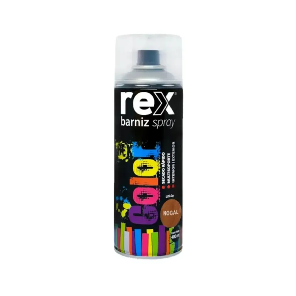 [kit-4635] Caja 6 unidades Pintura spray barniz nogal 400ml - Rex / 60048