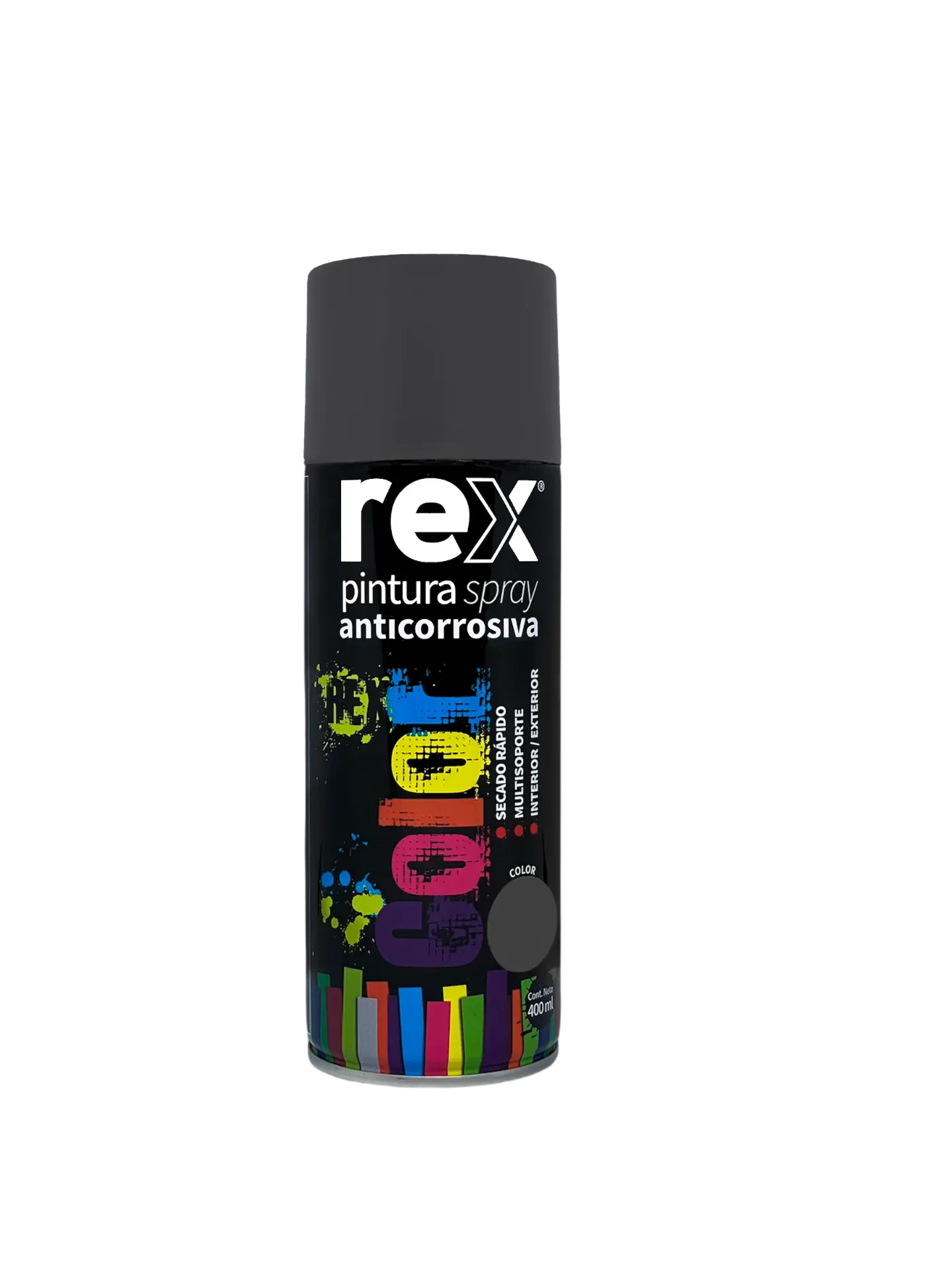 [kit-3910] Caja 6 unidades Pintura spray anticorrosiva gris 400ml - Rex / 60039