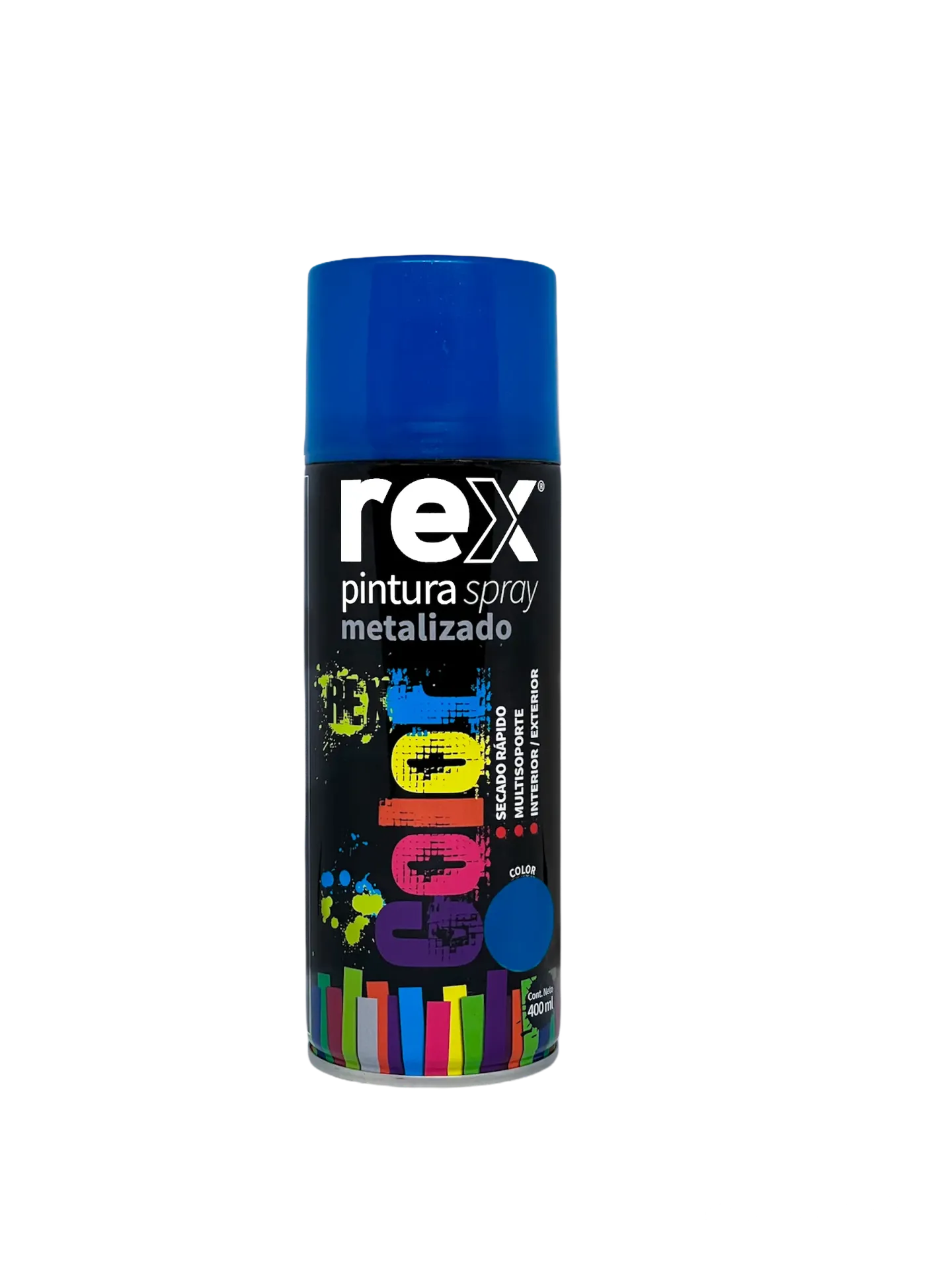 Caja 6 unidades pintura spray azul metalizado 400ml - Rex / 60020