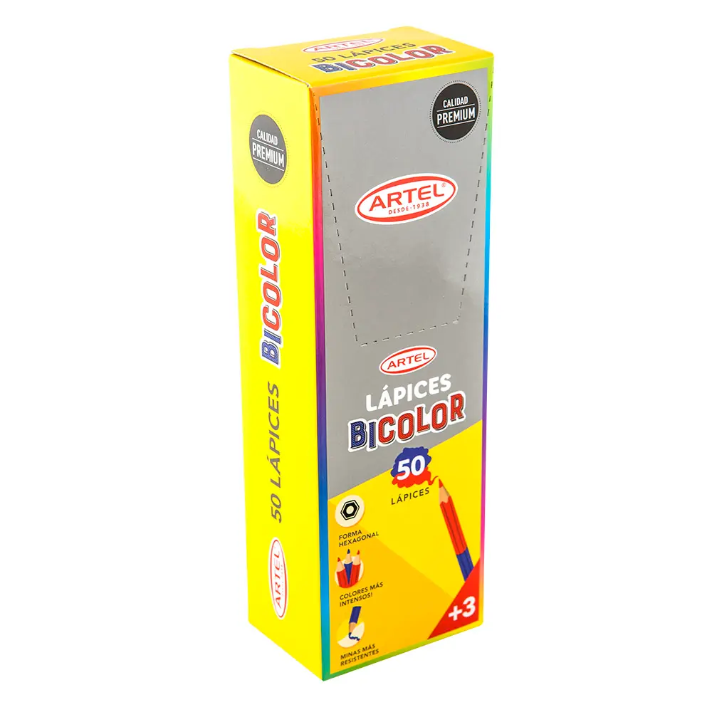 [kit-2441] Caja 50 unidades Lápiz grafito bicolor - Artel
