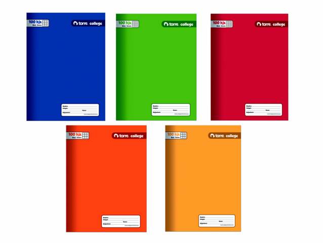 [kit-4840] Pack 10 unidades Cuaderno college 5mm 100 hojas - Torre