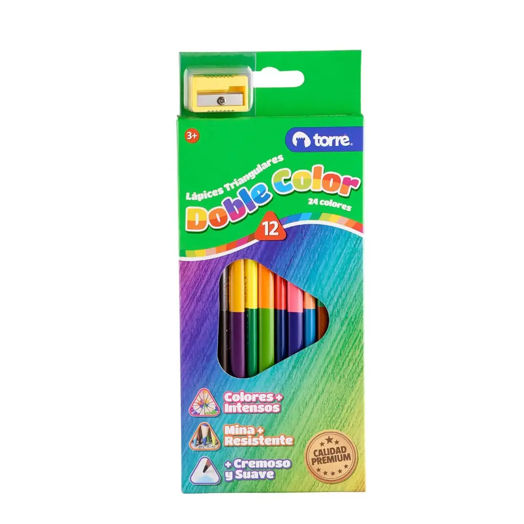 [kit-4786] Caja 12 unidades Lápices bicolores 24 colores 12 unidades - Torre