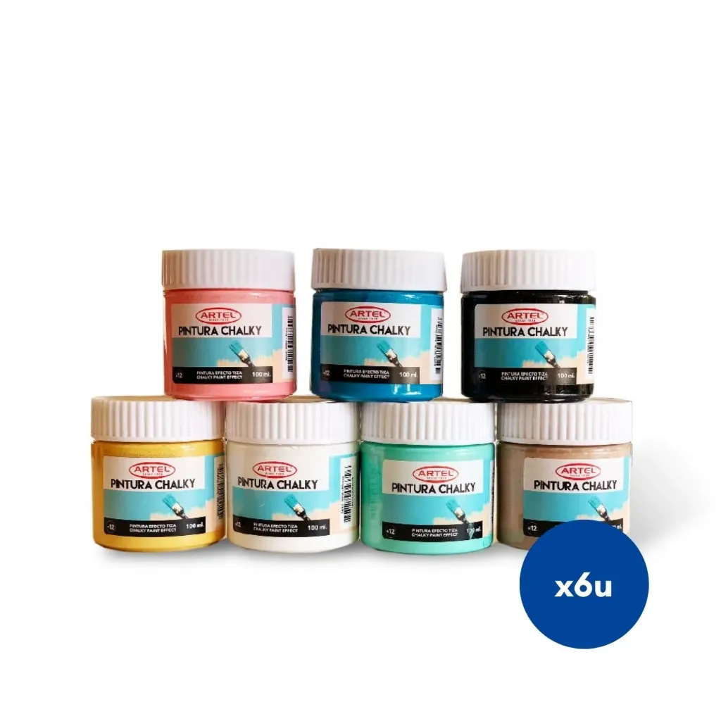 [kit-4598] Pack 6 unidades Pintura chalky 100 ml - Artel