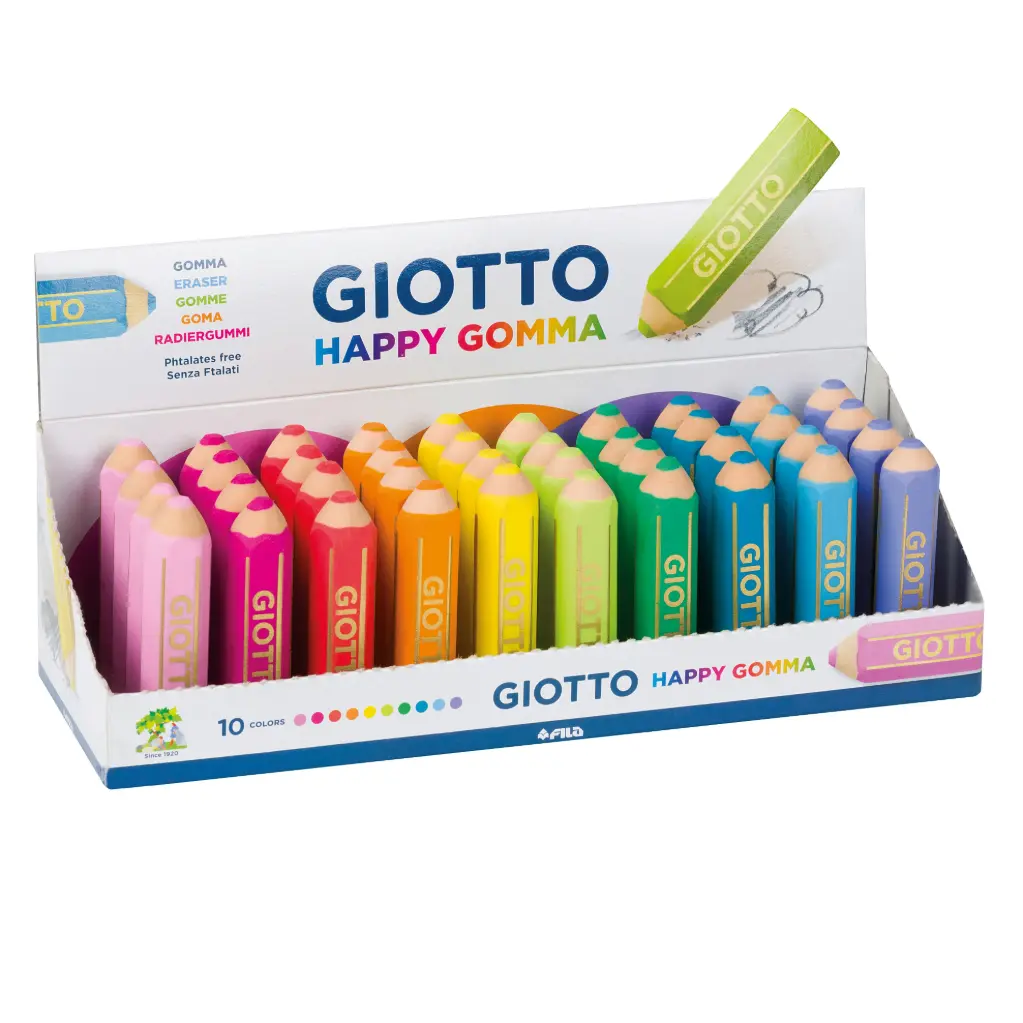 Caja 40 unidades Goma de borrar "Happy Gomma"- Giotto